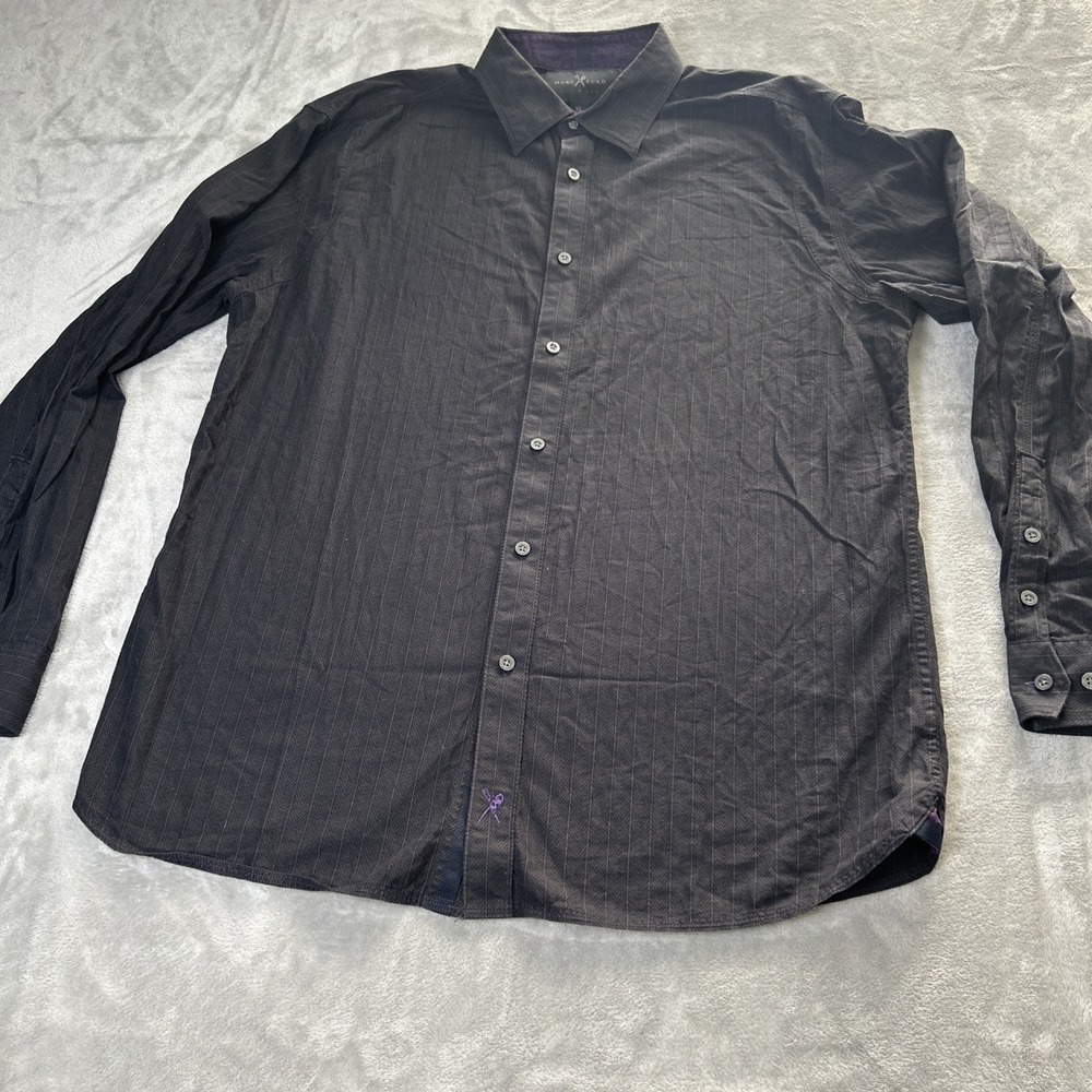 Marc Ecko Shirt Adult Extra Large Black Button Up Long Sleeve Men